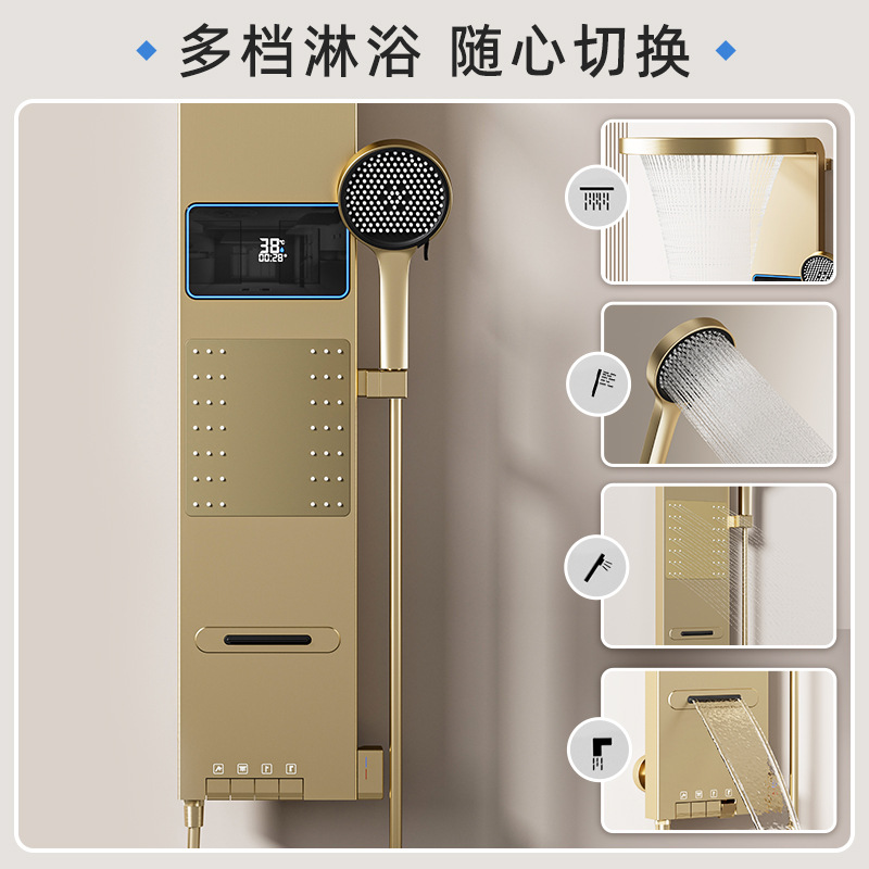 Smart Home Control - Space-Gray Smart Digital Display Rückwandmontierte Duschwand