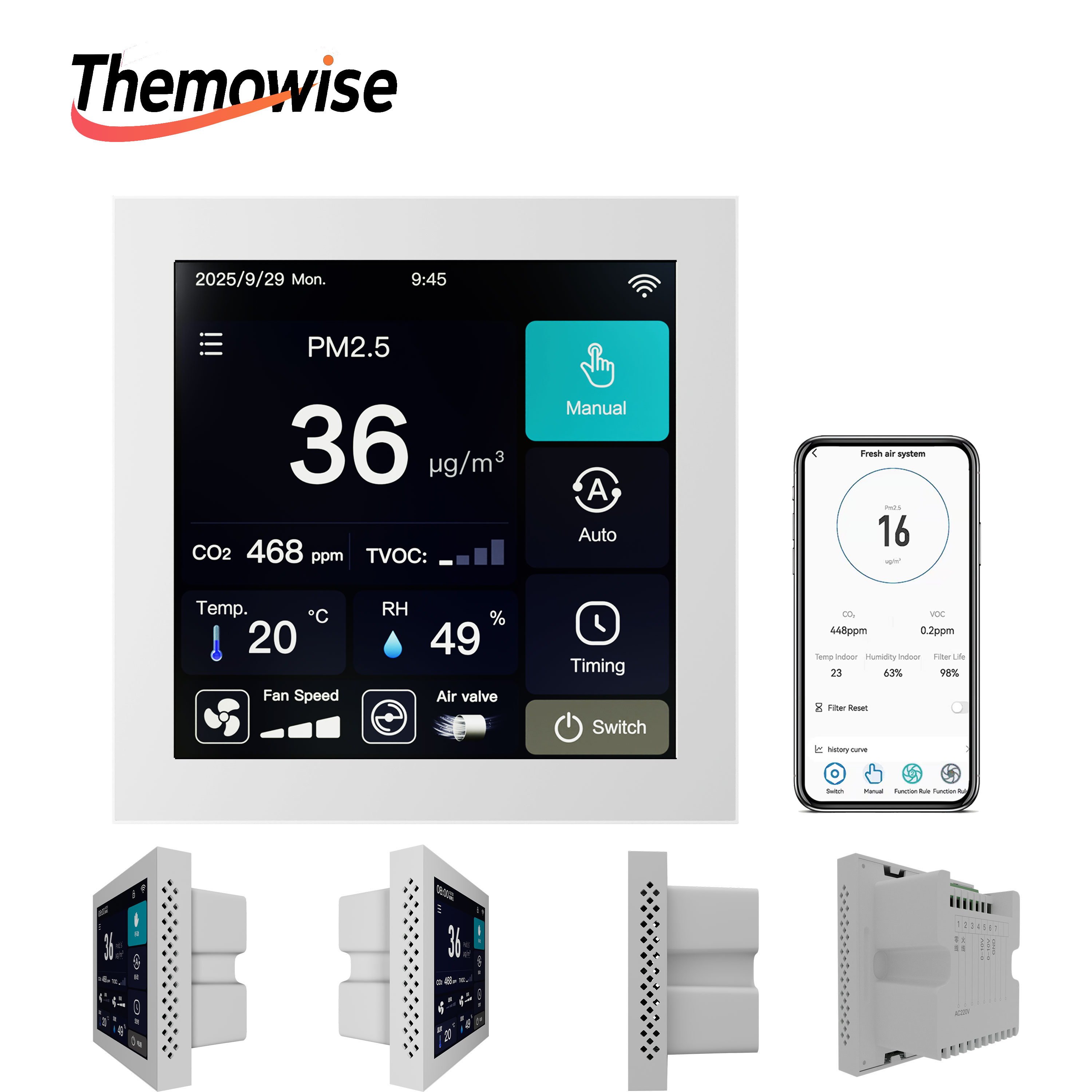 Smart Home Ventilation - WLAN Smart-Luftqualitätsmanager für AC/EC-Lüftungssysteme – Steuerung