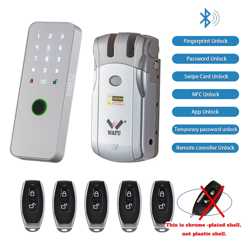Smart Door Lock - WAFU 019 Fingerabdruck-Türschloss mit Fernbedienung, Passwort,