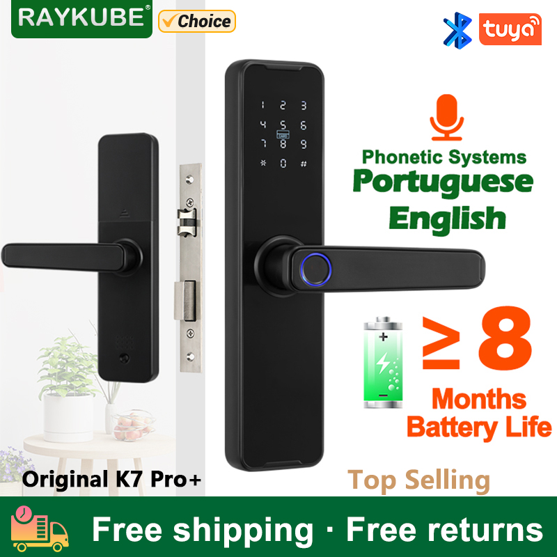 Smart Home Ezviz - RAYKUBE Biometrisches Fingerabdruck-Türschloss K7 Pro+ Smart