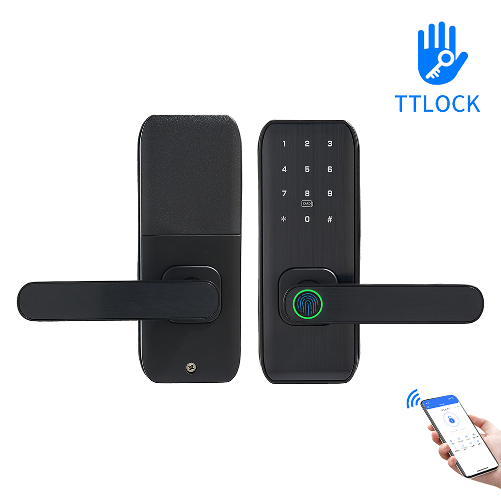 Smart Door Lock - TTLock APP Smartes Fingerabdruck-Passwort-RFID-Türschloss für Holztüren