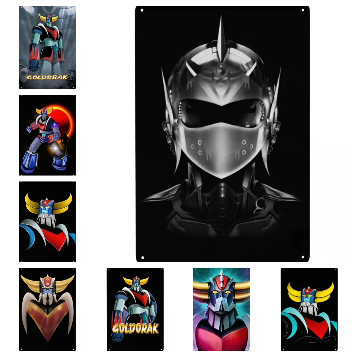Smart Home Icon - Vintage Goldorak Grendizer Metallblechschild Rechteck Custom