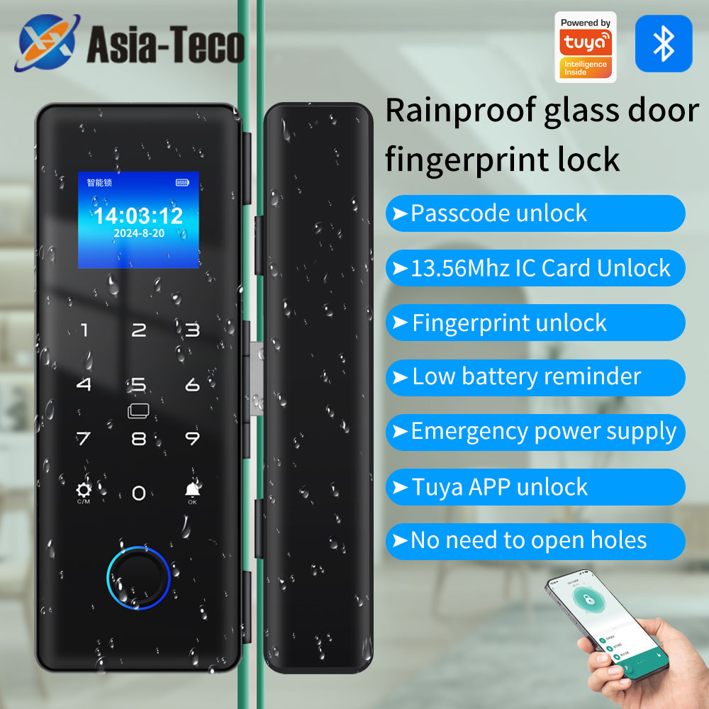 Smart Home Ezviz - IP54 Wasserdichtes Bluetooth-Fingerabdruck-Elektronisches Glastürschloss Unterstützt Fernbedienung