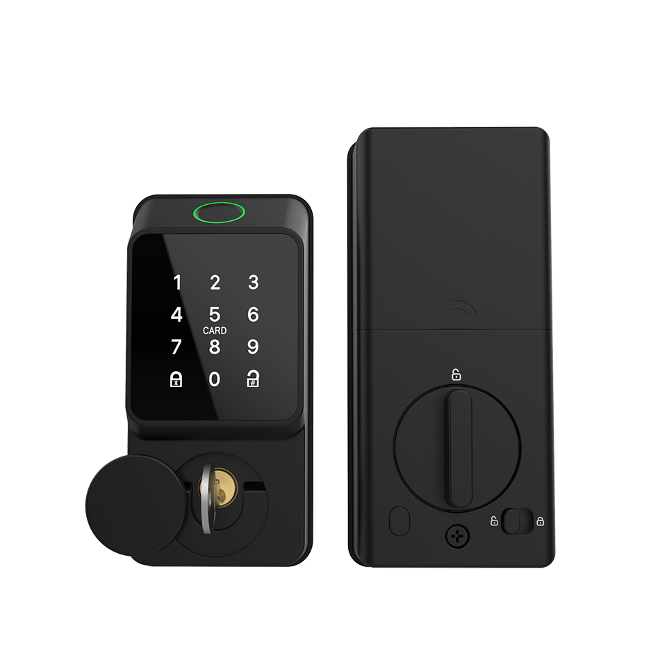 Smart Door Lock - Schwarzes Smartes Türschloss mit Fingerabdruck, Schlüssellosem