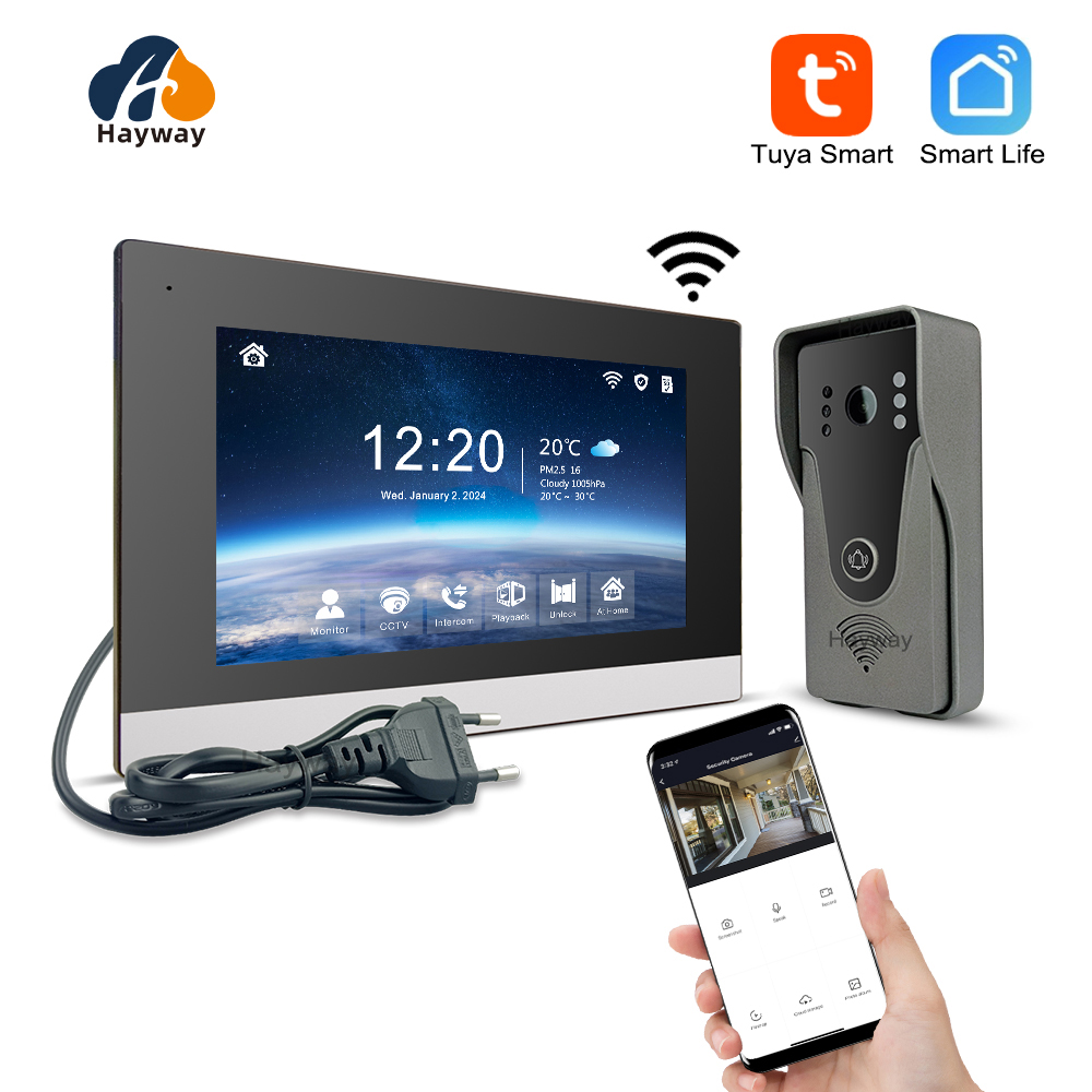 Smart Home Ezviz - 1080P-Haussprechanlage, 7-Zoll-IPS-FHD-Bildschirm und Türklingel mit Metallgehäuse,