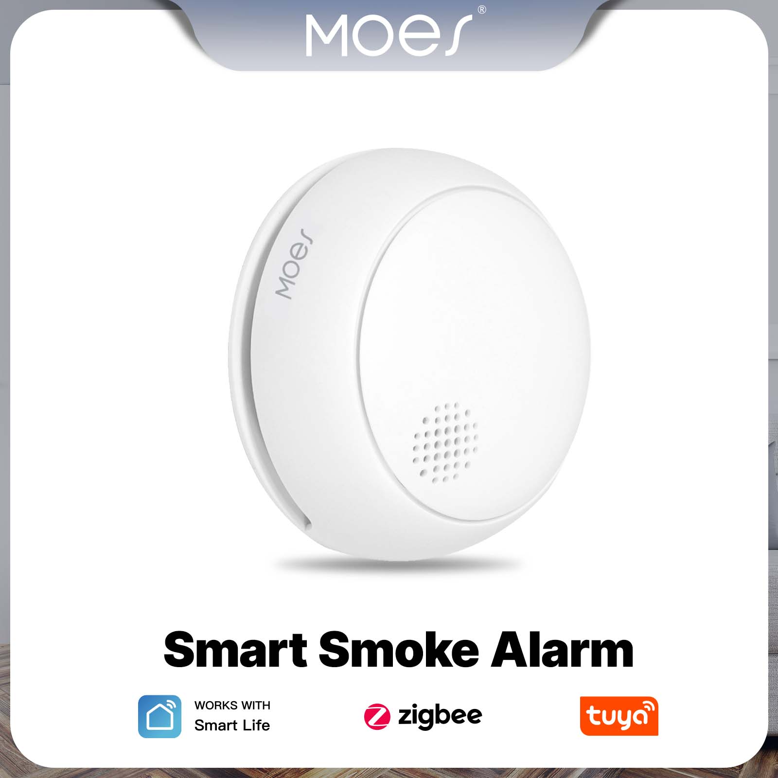 Smart Home Theater - MOES ZigBee Smart Rauchmelder, kabelloser Feuermelder,